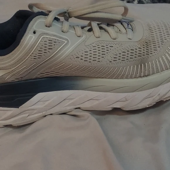 Hoka Womens  Cream and Black Athletic Shoes - Picture 11 of 14